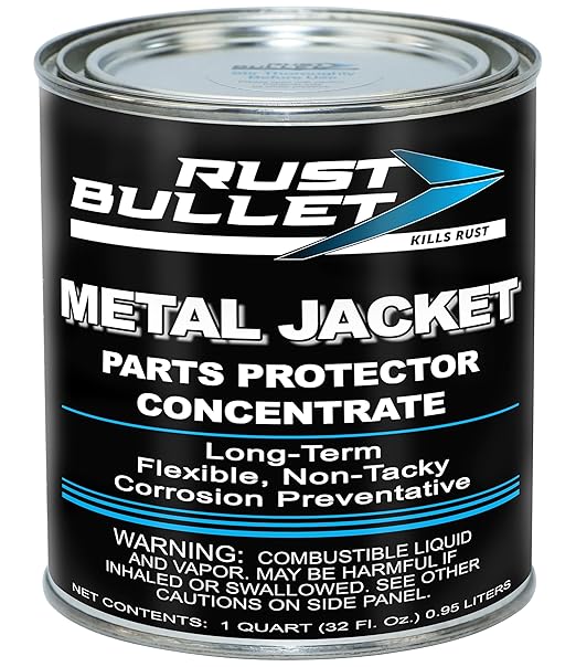 RUST BULLET Metal Jacket - Clear Amber - 1 Quart - Flexible, Removable Film Protection for Metal, Seal Machinery, Equipment, Tools & Parts Against Corrosion