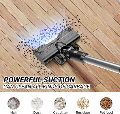 BSNAW Cordless Vacuum Cleaner for Home, 8-in-1 Lightweight Stick Vacuum with 45Mins Runtime, Powerful Suction, Anti-Tangle, Rechargeable Cordless Vacuum for Hardwood Floor Carpet Pet Hair, N502