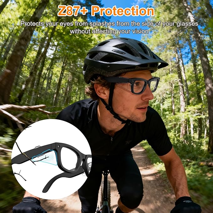 HiBloks Safety Glasses Side Shields for Ray-Ban Meta Wayfarer/Skyler/Headliner & Oakley Meta HSTN Smart Glasses Accessories, Durable & Anti-Slide, Lightweight Comfort Fit for Secure Wear (Transparent)