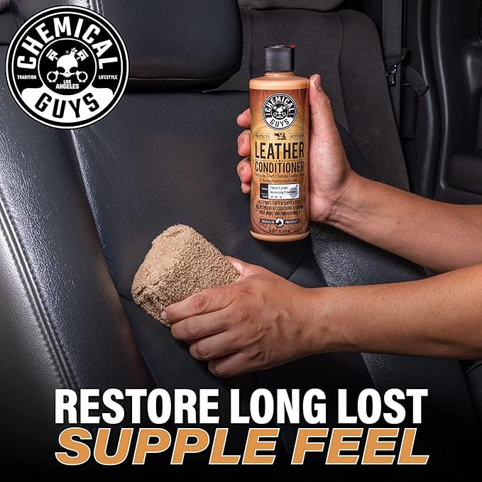 Chemical Guys Complete Leather Cleaner and Conditioner Detailing Kit with Total Interior, for Cars, Home, Office, and More (Works on Natural, Faux Leather and More) 9 Items - HOL412