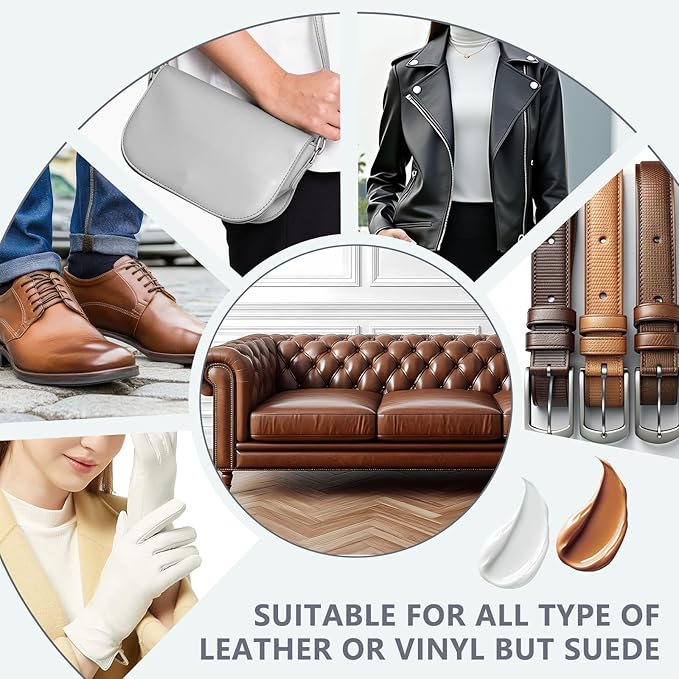 WYCOON Leather Recoloring Balm & Color Restorer | Light Brown Leather Dye, Paint & Repair Kit for Furniture, Couches, Car Seats, Shoes|Restore Faded & Scratched Surfaces