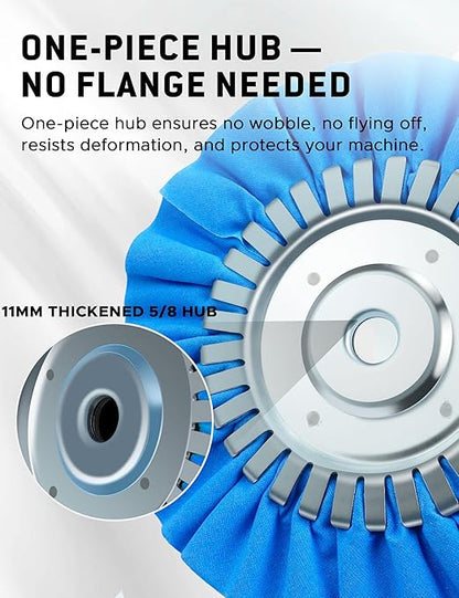 10PCS 8" Airway Buffing Wheel Kit, 16-Ply Aluminum Wheel Polish Kit in 5/8 inch Arbor, Polishing Compound and Aluminum Metal Polishing Wheel Kit for Angle Grinder, Metal Buffing Wheel Kit