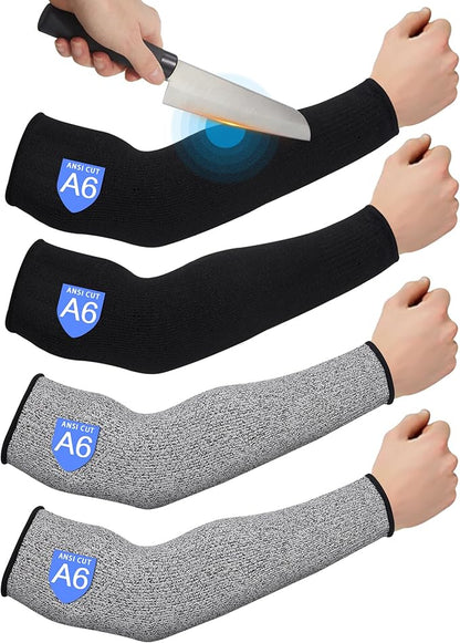 Geyoga 2 Pairs Arm Sleeves Guards Cut Resistant ANSI A6 Arm Protectors for Thin Skin and Bruising Garden Work Protective Sleeves for Farmer Gardening Men Women