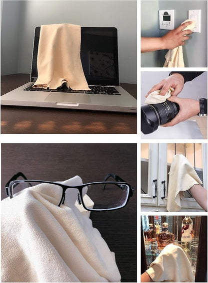 Chamois Drying Cloth Car Drying Towel Real Leather Super Absorbent Fast Drying Natural Chamois Car Wash Cloth Accessory (7.25 SQ FT in Total)