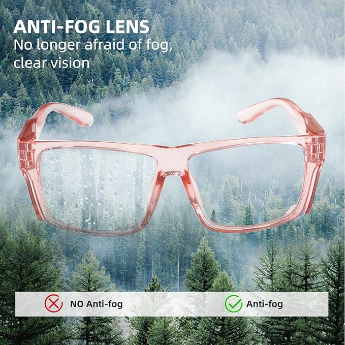 JING LEI Safety Glasses with Removable Side Shield,UV400 Protection Goggles, Rectangle Black Sun Glasses for Women Men Work