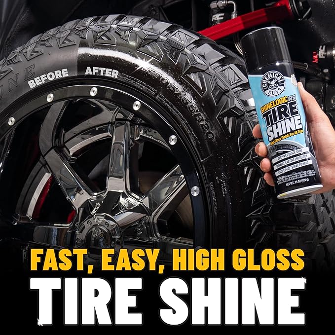 Chemical Guys ShineLogic Tire Shine 3-Pack, Deep Wet Black Shine, Safe for Cars, Trucks, Motorcycles, RVs & More, (3-20 fl oz) - TVD1202003