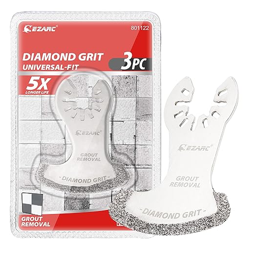 EZARC Oscillating Multi Tool Swing Diamond Blades, Diamond Oscillating Tool Blade, Mortar Cutting Saw Blades for Grout Removal DO57S, 3-Pack