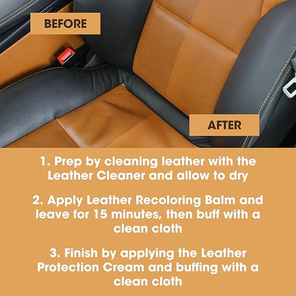 Furniture Clinic Leather Complete Restoration Kit | with Leather Recoloring Balm, Cleaner, 2-in-1 Protection Cream & Conditioner, Sponge, and Cloth | Repair Kit for Furniture (Ivory)