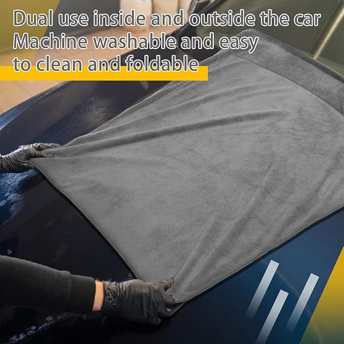 2 Pcs Microfiber Car Drying Towels Large Microfiber Cleaning Cloths for Car Highly Absorbent Drying Towels 55'' x 28'' Great Thick Soft Plush Cloths Washable No Scratch Lint Free Towel