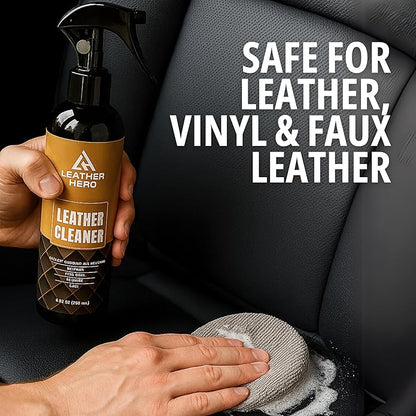 Leather Cleaner and Conditioner Kit – 4-Piece Set with Best Leather Cleaner for Couches, Sofas, Chairs, Furniture, and Car Interiors