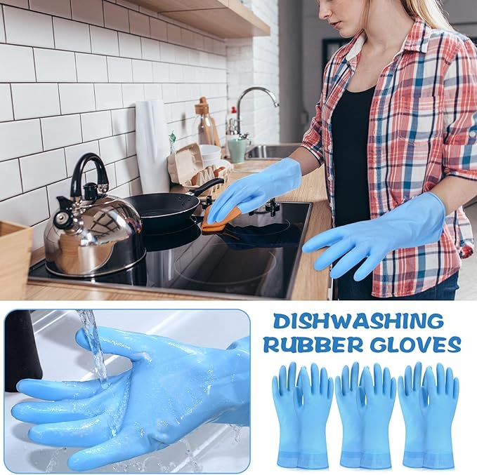 Gandeer 36 Pair Reusable Household Gloves Long Rubber Dishwashing Gloves Kitchen Cleaning for Dishes Clean Gardening