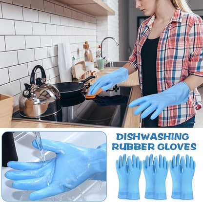 Gandeer 36 Pair Reusable Household Gloves Long Rubber Dishwashing Gloves Kitchen Cleaning for Dishes Clean Gardening