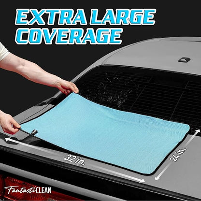 Fantasticlean Large Car Drying Towels- 2 Pack, 32‘’ by 24'' -Premium Microfiber Cleaning Cloth with Dual-Colored Twisted Loop, Ultra Absorbent, Scratch-Free for Instant Car Detailing (Pink and Blue)