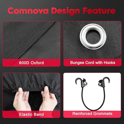 Comnova RV Tire Covers 4 Pack - 600D Tough Tire Wheel Cover Protector for RV, Truck, SUV, Trailer, Camper, Boat and Van, Heavy Duty & Waterproof Tire Cover, Fits Tire Diameters 33-35 Inch