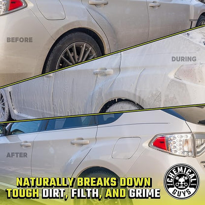 Chemical Guys Citrus Wash & Gloss Foaming Car Wash Soap - High Suds Formula Foam Cannon Soap for Foam Blasters, or Bucket Washes - Safe on Paint, Clear Coat, and Wax, Citrus Scent - 16 oz