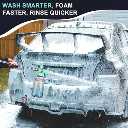 Foam Cannon with Foam Economizer for Pressure Washer, Soap Cannon with 1/4" Quick Connect & Adjustable Nozzle for Car Wash Fit Most Liquid Bottles, Additional 1.1 mm Orifice Nozzle (Blue)