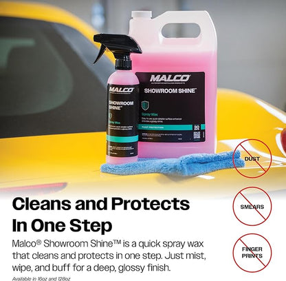 Malco Showroom Shine Spray Car Wax – Best Car Wax Spray for Professional Finish/Easy to Use Instant Detailer Spray/Cleans and Waxes Painted Surfaces, Metal and Glass / 1 Gallon (110401)