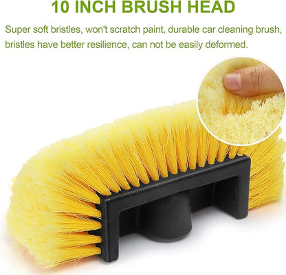 Anyyion 10 Inch Car Wash Brush Head，Soft Bristle, Auto RV Truck Boat Camper Exterior Washing Cleaning (1, Yellow)