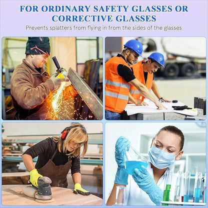 VOSAREA 2 Pairs Glasses Side Safety Glasses Side Flexible Slip on Side Shields for Safety Glasses Fits Small to Large Eyeglasses