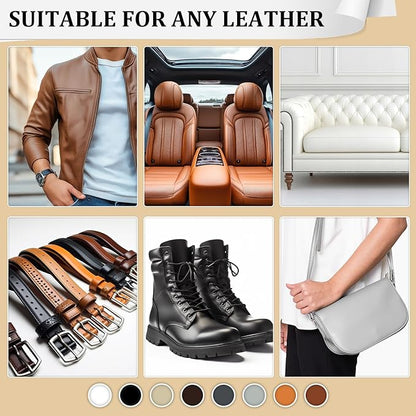 8.8oz Leather Recoloring Balm with 100ml Mink Oil,Black Leather Repair Kit for Furniture,Leather Repair Cream,Leather Scratch Repair for Car Interior,Leather Conditioner for Couch