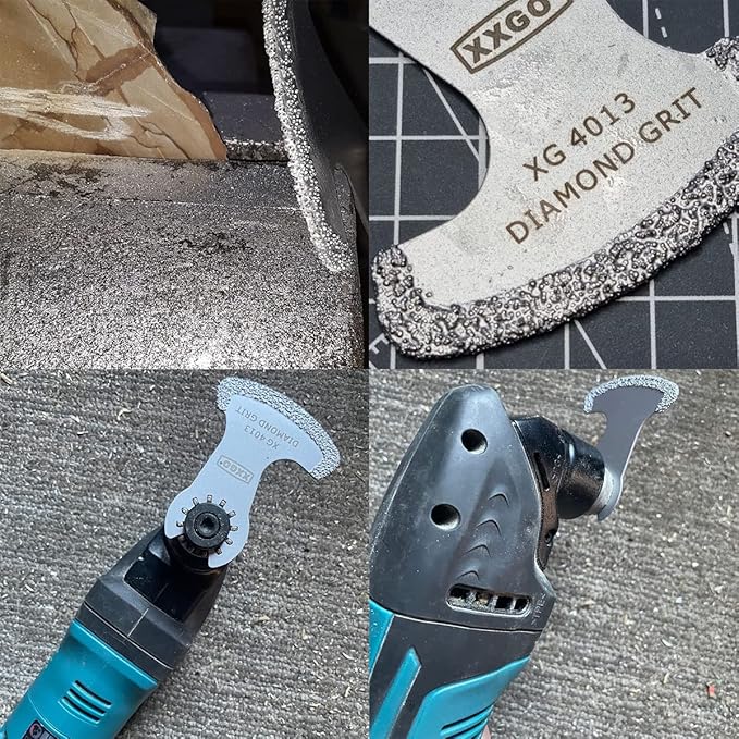 XXGO 4 Pcs Diamond Oscillating Multi Tool Blades for Removing Grit Grout XG4202S