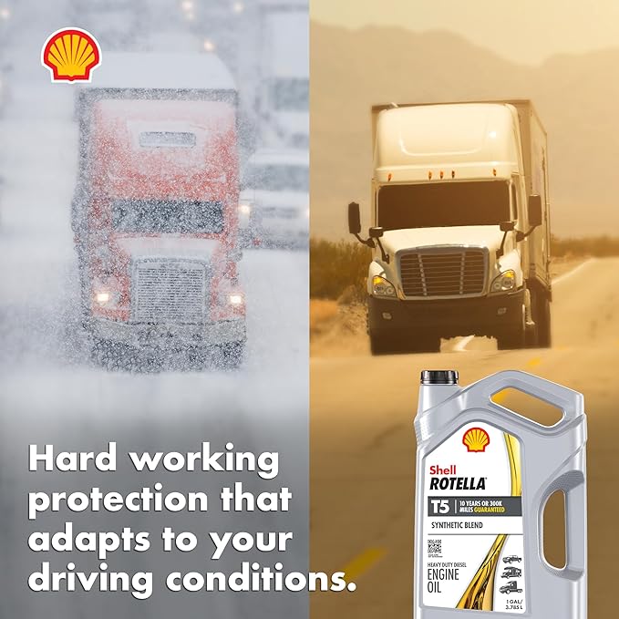 Shell Rotella T5 Synthetic Blend 15W-40 Diesel Engine Oil, 1 Gallon