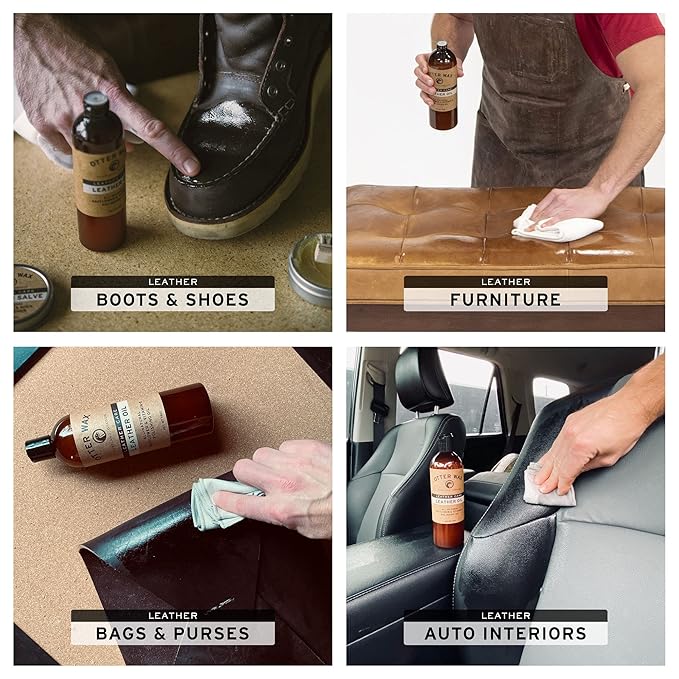 Otter Wax Conditioning Leather Oil - 16oz - All-Natural Polishing Treatment For Furniture, Boots, Car Seats, Jackets, Shoes & Bags