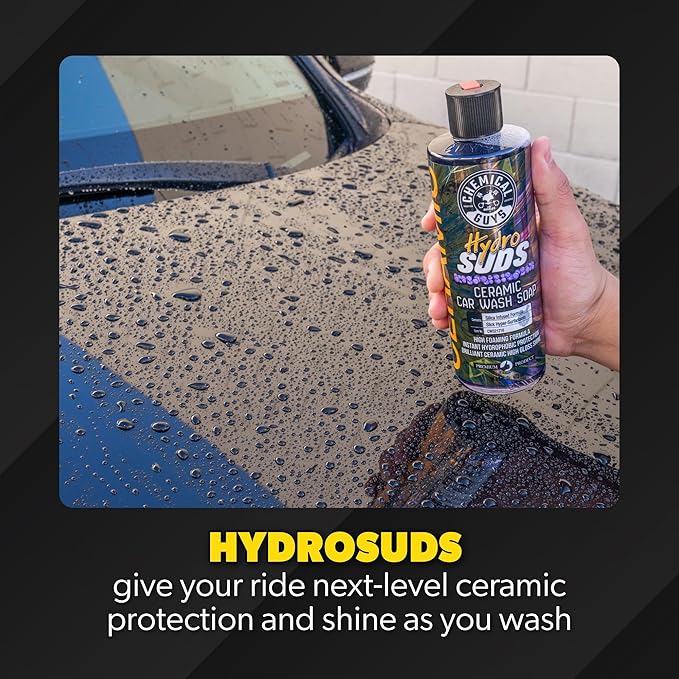 Chemical Guys HydroSuds Ceramic SiO₂ Shine High Foaming Car Wash Soap - Foam Cannon Soap, Works with Foam Guns or Bucket Washes for Cars, Trucks, Motorcycles, RVs, and More, Berry Scent - 16 oz