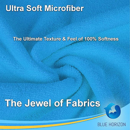 Large Microfiber Cleaning Towels, 36-Pack, Ultra Soft Plush Washcloth Rag, Professional Grade Premium Detailing Cleaning Cloths for Car, Household and Commercial (Sky Blue, 16" X 16")