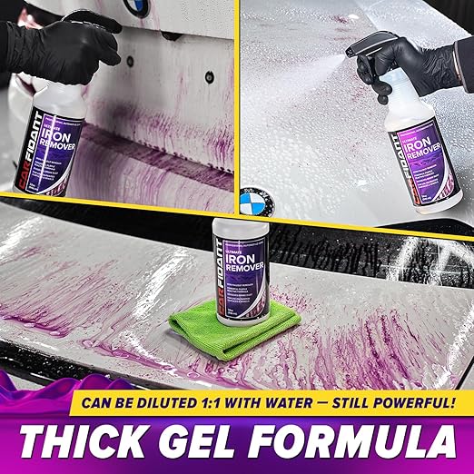 Iron Remover for Car Detailing – Iron Decon Spray, Pulls Out Brake Dust, Rust & Fallout - Contaminant Removal for Car Paint & Wheels, pH Neutral Formula - Gallon - 128 fl. oz.