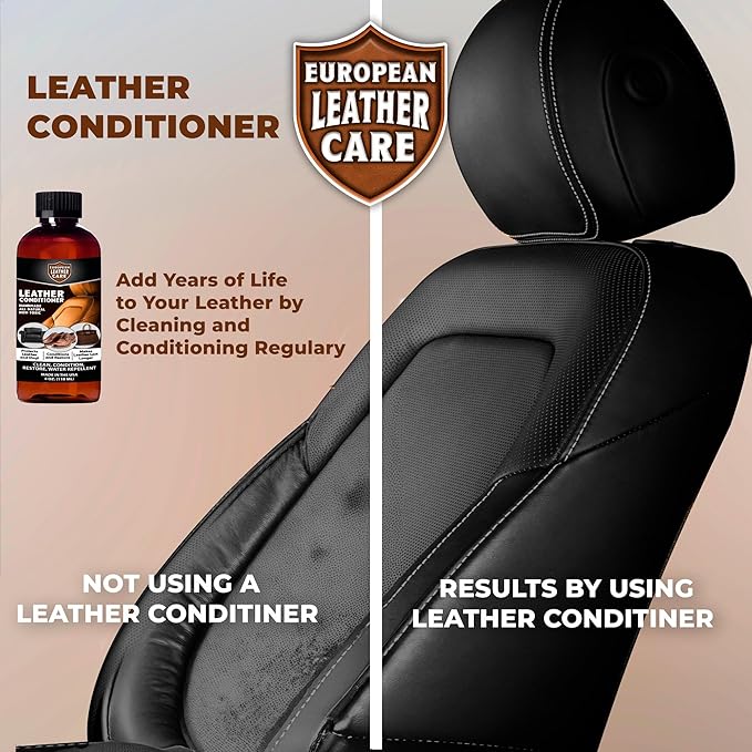 European Leather Care Leather 4 oz Conditioner for Leather Couch, Furniture, Shoe, Leather Jacket, Purse, Boot Cleaner, Leather Conditioner Car Leather Cleaner Leather Repair Restorer All Natural USA