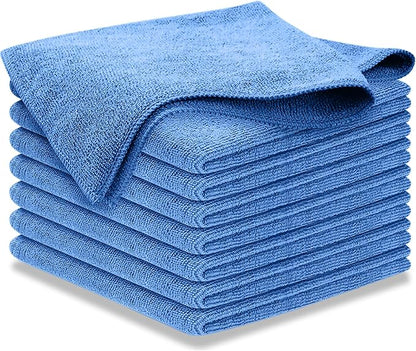 USANOOKS Microfiber Cleaning Cloth - 1200 Washes, Ultra Absorbent Towels Grip Root Weave Grime - 08pack - Blue