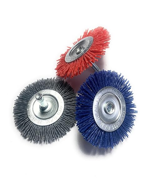 Signi 12 Pack Nylon Bristle Filament Abrasive Brush Drill Wheel and Cup Brush Set with 1/4 Inch Shank, Surface prep Remove Rust/Corrosion/Paint (2.5" Wheel, Straight Shank)