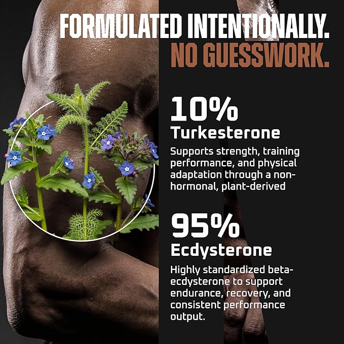 Turkesterone & Ecdysterone – Natural Testosterone Support, 2-in-1 High Potency Turkesterone Supplement for Men & Women with 95% Beta Ecdysterone - Made in USA & 3rd Party Tested - 180 Capsules