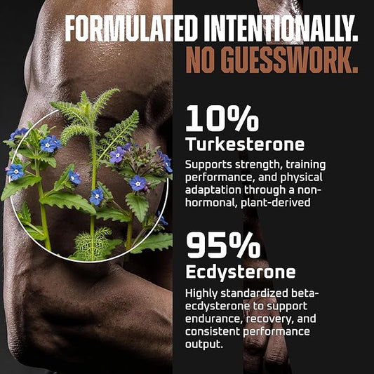 Turkesterone & Ecdysterone – Natural Testosterone Support, 2-in-1 High Potency Turkesterone Supplement for Men & Women with 95% Beta Ecdysterone - Made in USA & 3rd Party Tested - 180 Capsules