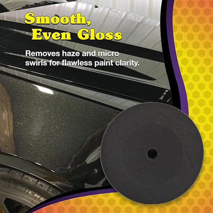 Wizards Foam Finish Buff Pad - Velcro Backed, Light Polish Foam Pad for Car Detailing - ‎No Splatter with Soft Clears Results for Auto Detailing Supplies - ‎8½" x 1¼"