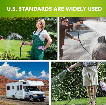 ACOVER Anti-Kink 25FT Non-Expanding Garden Hose, Flexible and Tough, Lightweight and Sturdy for Outdoor, Yard, Lawn, Car Wash, Marine, and Camper Use,and All-Season Use. U.S Standards Brass Fitting
