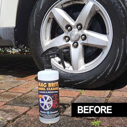 Quality Chemical Mag Brite/Acid Wheel and Rim Cleaner/Wheel and Tire Cleaner - Formulated to Safely Remove Brake Dust and Heavy Road Film - Best Car Wheel Cleaner for Rims Cleaner - 128 oz (Pack of 4)