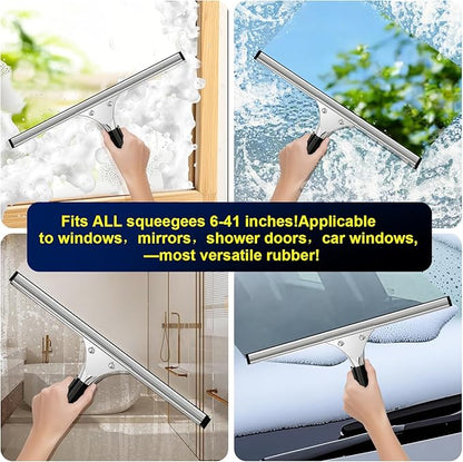41-Inch High Elasticity Replacement Silicone Squeegee Strips, for Windows Glass Shower Door Cleaning, Durable and Easy to Install