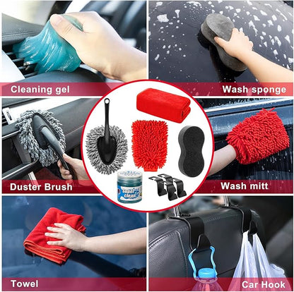GPUSFAK 40Pcs Car Wash Cleaning Kit with Foam Gun Sprayer Detailing Brushes Wash Mop Windshield Cleaning Tool Tire Brush Towels Complete Interior Exterior Detailing Set for Car