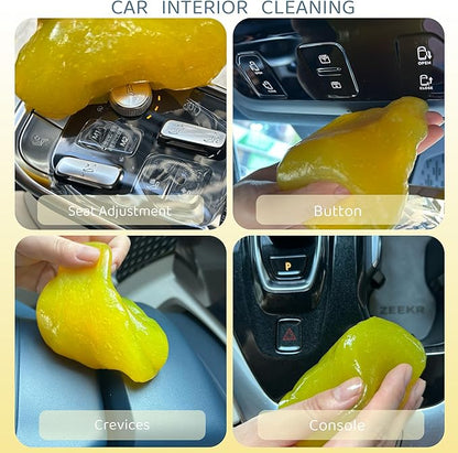 CR CHRWLIN 2-Pack Car Cleaning Gels Car Interior Cleaner Putty Slime Auto Detailing Tools Universal Dust Removal Cleaning Kit for Car Accessories Vents 3C Office Scented Yellow