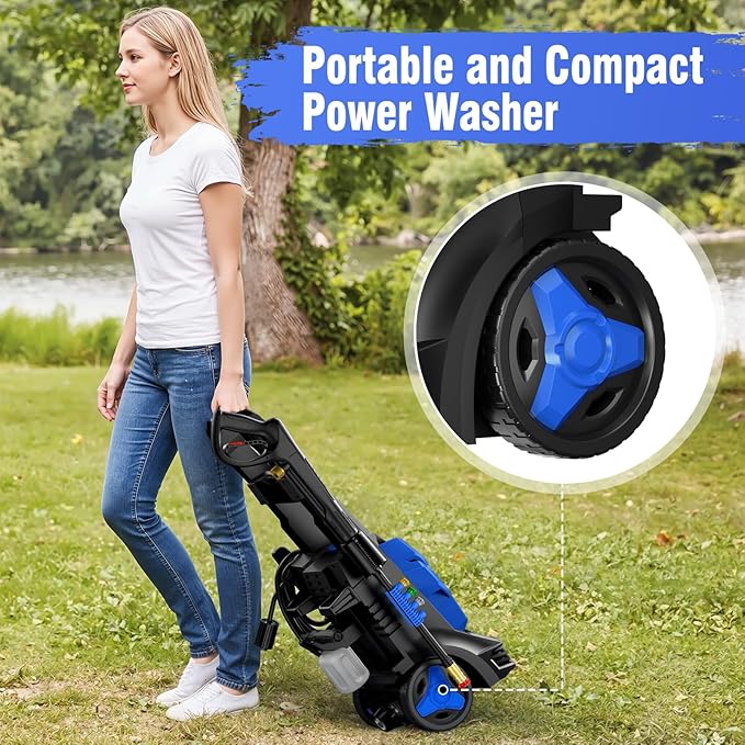 Pressure Washer, Washer with 4 Quick Connect Nozzles, Pressure Cleaning Machine with Foam Cannon for Cars/Fences/Driveways/Patios/Home Cleaning, Pallet of Product
