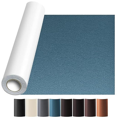 JuCheng Leather Repair Kit -Leather Repair Patch Self-Adhesive Waterproof Patch & Glue for Furniture, Car Seats, Sofa, Couch, Vinyl - Instant Fix for Tears & Scratches (Blue, 3.5X79 inch)