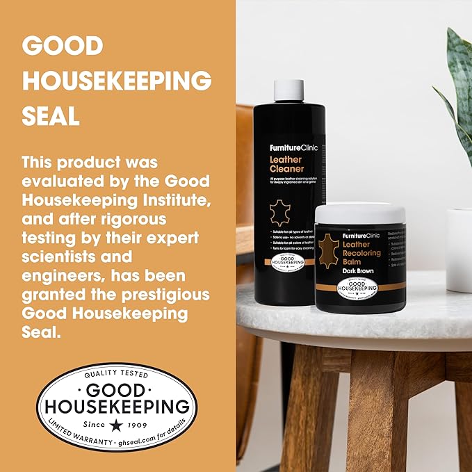Furniture Clinic Leather Easy Restoration Kit | with Leather Recoloring Balm, Cleaner, Sponge, and Cloth | Leather Repair Kit for Scratched and Faded Furniture (Pine Green)