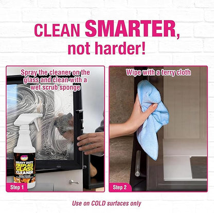 Quick 'n Brite Fireplace Glass Cleaner 16oz, Nonabrasive Cleaning Spray for Oven, Cooktops, Ceramic-Glass, Microwave Glass (Pack of 2)