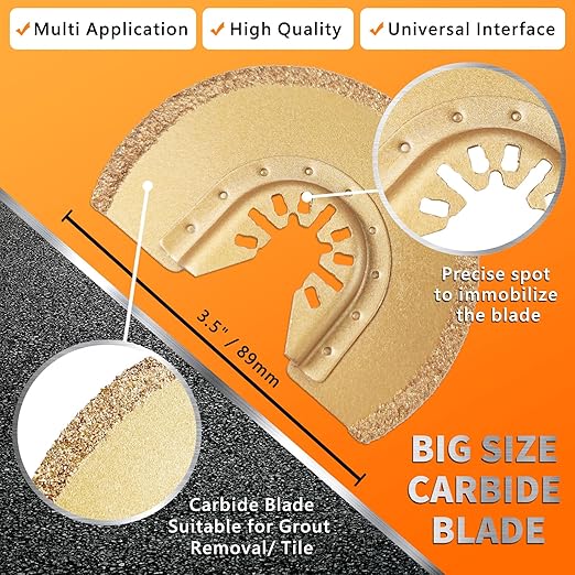 OTUCO 150 Pcs Oscillating Saw Blades, Wood Metal Cutting Multitool Bi-Metal Blades Quick Release Tool Blades Kits Fit for Dewalt, Makita, Ryobi, Rockwell