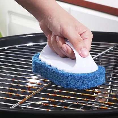 Scouring Pad Brush kit 8 Pieces, Cleaning Brush with Handle, Dish Scrub Brush, Bathroom Brush, Sink Scrub Brush