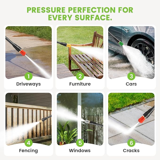 Pressure Washer 5000 PSI Adjustable Pressure, Power Cleaners Powered with 33ft Pressure Hose, 4 Nozzles and 500ml Foam Cannon, Cleaner Machine for Home, Car, Dark Blue