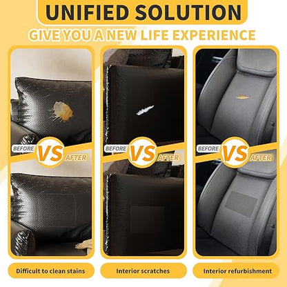 JuCheng Breathable Perforated Self-Adhesive Leather Repair Patch for Furniture, Couches, Car Seats, Office Chairs Faux Leather & Vinyl Repair Kit (Dark Brown, 20x120inch)
