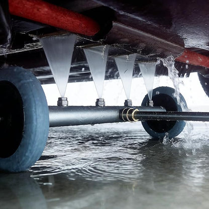 Hourleey Pressure Washer Undercarriage Cleaner, 16 Inch Power Washer Surface Cleaner, Undercarriage Water Car Broom Attachment with Extension Wand, 4000 PSI